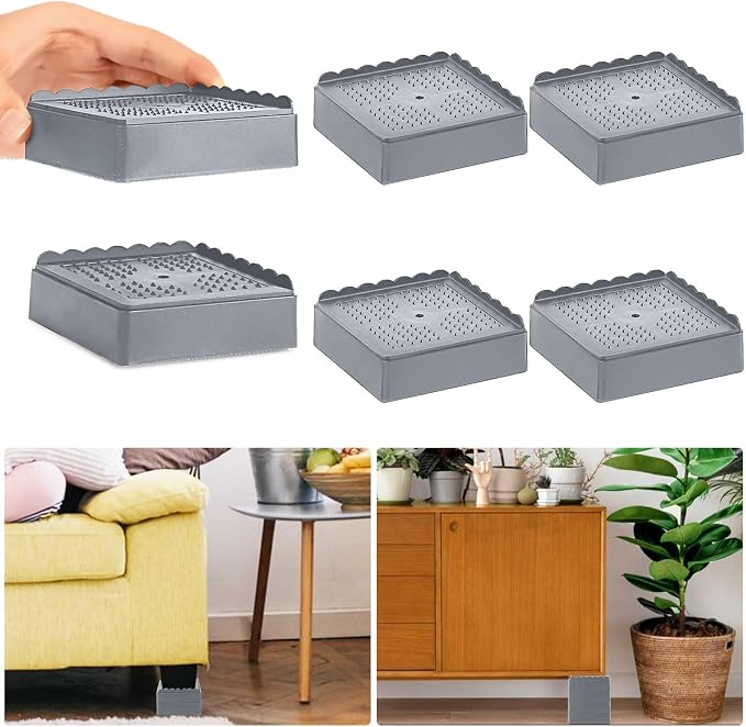 Bed Risers 1 inch, 2 inch, 3 inch, 4 inch Heavy Duty, Adjustable Furniture Riser by EGTTGIN