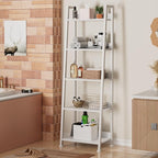 Furologee 5-Tier White Ladder Shelf, Ladder Bookshelf - Image 7