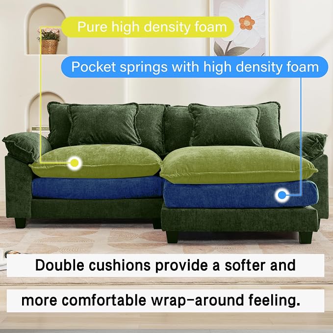Oprisen 86" Modular Sectional Sofa, Comfy Cloud Couch Sectional Sofa - Image 3