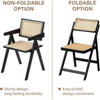 Furlide Rattan Dining Chairs Set of 2, Modern Mid Century Dining Chairs - Image 4