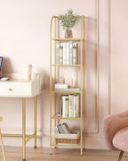 Hzuaneri Bookcase Bookshelf, Tempered Glass Arched Bookshelf - Image 8
