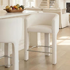 HNY Modern Counter Height Bar Stools, 26”H Barrel Counter Stools by HNY