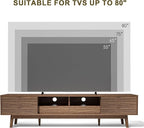 MU 70 Inch TV Stand for TVs up to 80 Inch, Mid Century Modern TV Console - Image 7