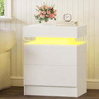 LIKIMIO Night Stand Set of 2, Modern White Nightstand - Image 3