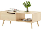 DIYART Oak Coffee Table, Mid Century Modern Coffee Table - Image 6