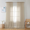 Chyhomenyc Taupe Sheer Curtains 96 inches Long 2 Panels, Light Filtering Soft by Chyhomenyc