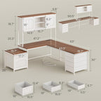 SEDETA Farmhouse L Shaped Office Desk - Image 2