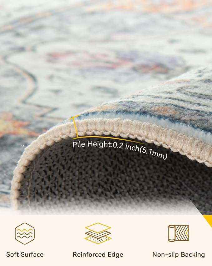 RELEANY Washable Area Rug, Runner 2'6"x5', Water Repellent, Pet Friendly - Image 3