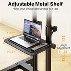 TAVR Furniture Mobile TV Stand Rolling TV Cart Floor Stand - Image 4