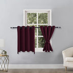 RV Blackout Curtains for Bedroom 52 x 36 Inch Long Burgundy 2 Panel | Thermal by Hiasan