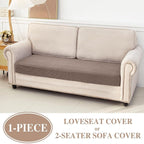 LA MEACK Couch Cushion Cover Loveseat Cover or 2 Seat Sofa Cover Washable - Image 2