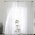 Extra Long White Sheer Curtains 144 inch 2 Panels Set, Translucent Backdrop by OWENIE