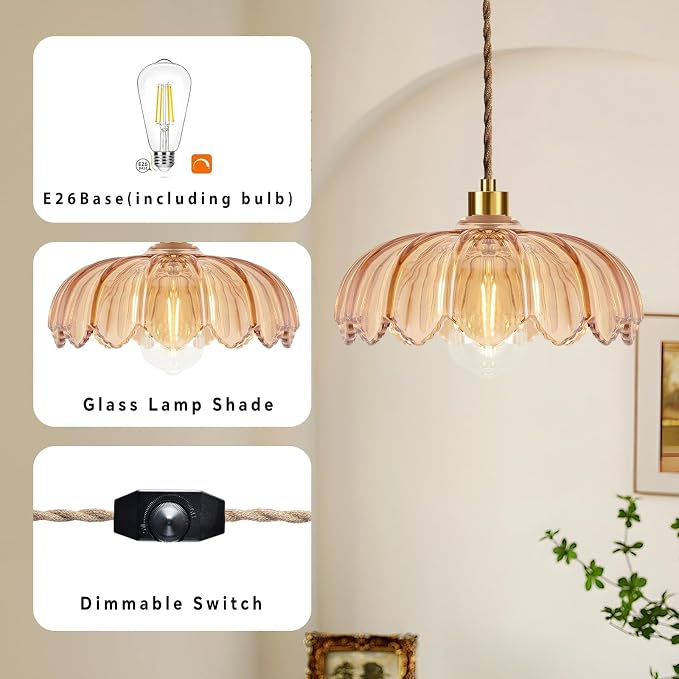 QIYIZM Plug in Pendant Light Hanging Lights - Image 4