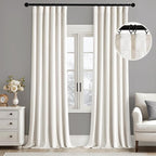 MIULEE Velvet Curtains 50W x 108L 2 Panels Ivory Blackout Curtains | Luxury by MIULEE
