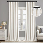 MIULEE Velvet Curtains 50W x 120L 2 Panels Ivory Blackout Curtains | Luxury by MIULEE