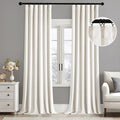 MIULEE Velvet Curtains 50W x 96L 2 Panels Ivory Blackout Curtains | Luxury by MIULEE