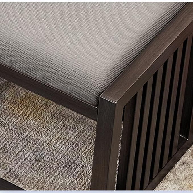Modern Decor Bench Solid Wood New Chinese Style Bed End Stool Shoe Bench - Image 5
