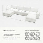 Cloud Couch Sectional 146.5'' Oversized Modular Deep Seat Sofa U Shaped Comfy - Image 2