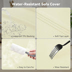 Waterproof Couch Cover 3-Piece Set Striped Sofa Slipcovers - Image 3