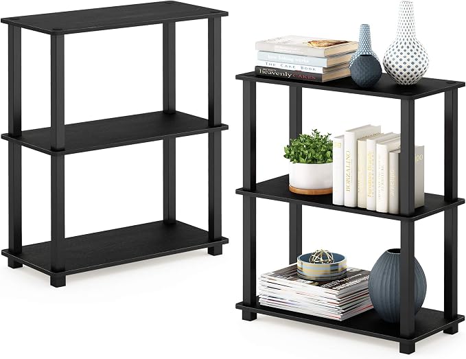 Furinno TURN-S-TUBE Storage Shelves Set of 2, 3-Tier Book Shelf, Corner Shelf by Furinno-FitsYourSpaceFitsYourBudget