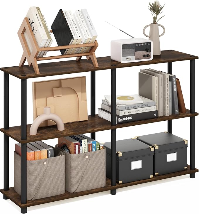 Furinno Turn-N-Tube Storage Shelves, 3-Tier 47.4 Wide Book Shelf, Corner Shelf by Furinno-FitsYourSpaceFitsYourBudget