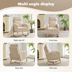 Nursery Rocking Chair with Foot Rest, High Back Upholstered Glider Rocker Chair - Image 4