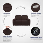 PureFit Super Stretch Loveseat Recliner Sofa Couch Cover - Image 3