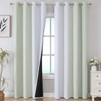 Sage Green and Greyish White Ombre Blackout Curtains by ESTELARTEXTILER