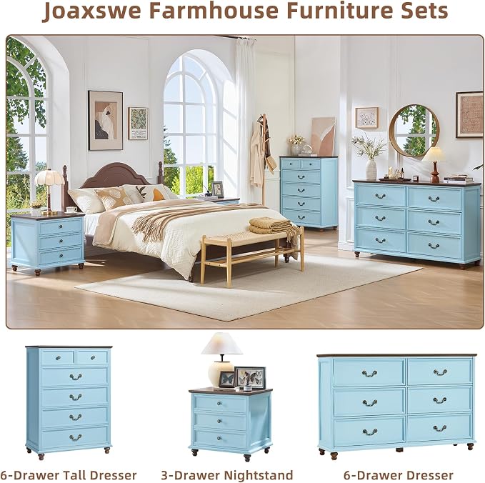 Joaxswe Farmhouse 6 Drawers Dresser - Image 6