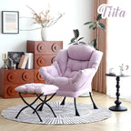 Tiita Lazy Chair with Ottoman, Comfy Leisure Sofa Armchair with Ottoman - Image 3