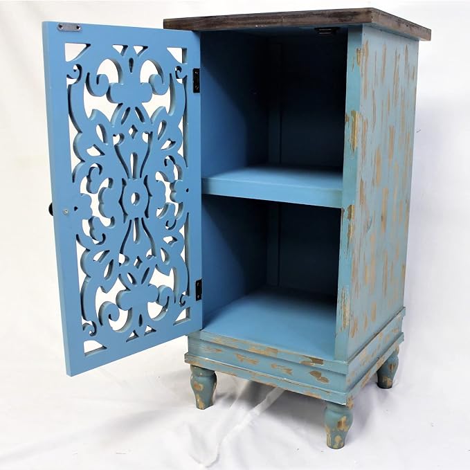eHemco Distressed Blue Accent End Table - Image 7