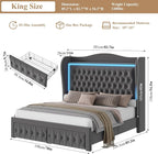 King Bed Frame 55" Tall Headboard - Image 2