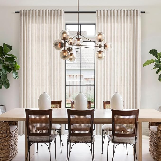 Extra Long Linen Curtains 108 Inches Long 2 Panels Set - Image 7