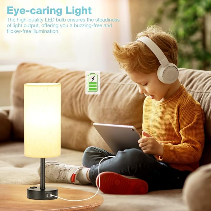 Light Beige Table Lamp for Nightstand - Image 4