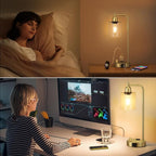 Innqoo Industrial Table Lamp for Bedroom Set of 2 - Image 6