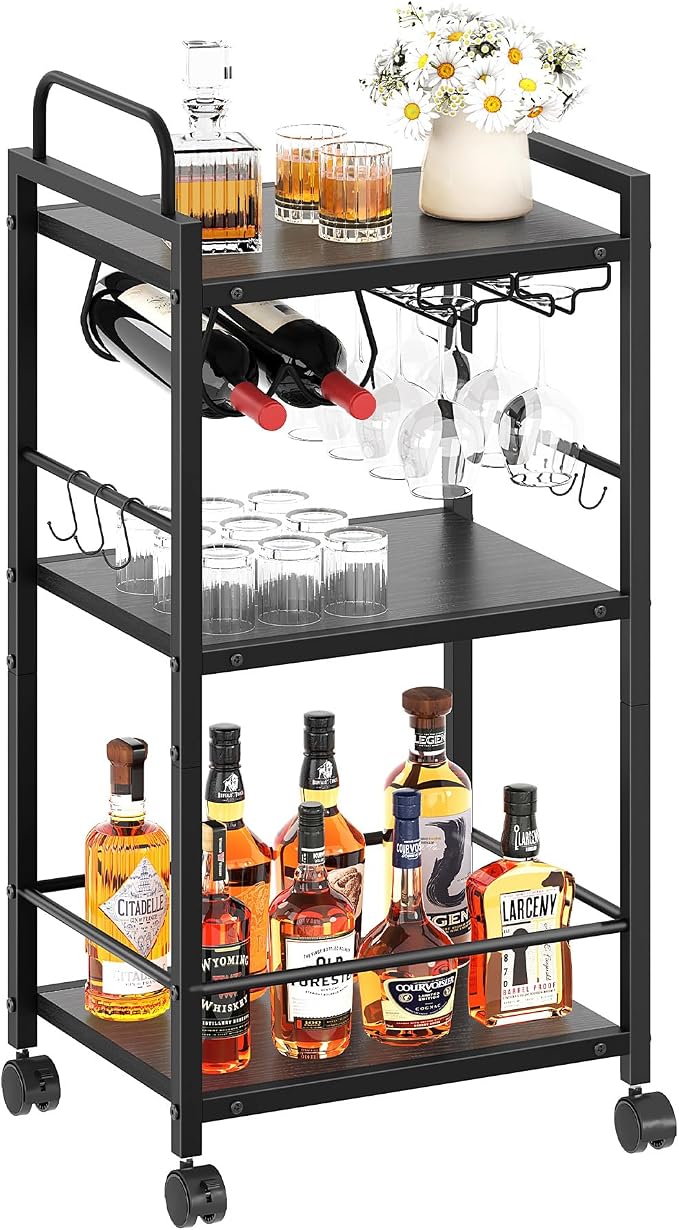 Bar Cart for The Home, 3 Tier Kitchen Carts by VANTIMO