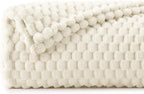 BEDELITE Cream Twin Blanket for Couch, Soft Cozy Gifts for Women, 60 * 80 | 3D - Image 2