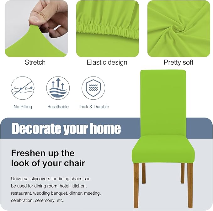 BIETYONE Stretch Dining Chair Covers Set of 2, Soft Removable Washable Kitchen - Image 3