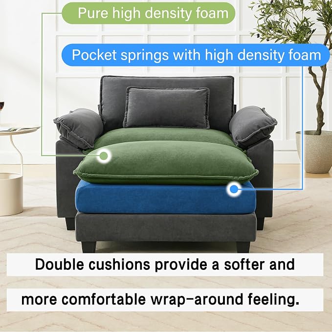 Oprisen 53" Modular Sectional Sofa, Comfy Cloud Couch Sectional Sofa - Image 3
