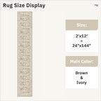 Soalmost Runner Rug 2x12 Washable Non-Slip Hallway Kitchen Runners Brown | - Image 5