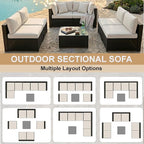 KIGOTY 7-Piece Patio Furniture Set, All-Weather PE Rattan Outdoor Sectional Sofa - Image 4