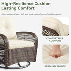 Aoxun 3 Pieces Patio Furniture Set, Patio Swivel Rocker Chairs Set of 2 - Image 4