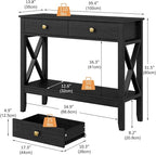Lomojo Console Table, Sofa Table 13.8" D x 39.37" W x 31.5" HEntryway Table - Image 3