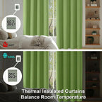Simplebrand Ava Lime Short 36 Inches Blackout Curtain 2 Panels Set, Half Window - Image 6