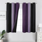 Black and Purple Ombre Blackout Curtains 54 Inch Length | Room Darkening by ESTELARTEXTILER