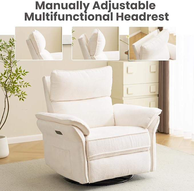 Oversized Power Recliner Chair Swivel Glider - Image 7