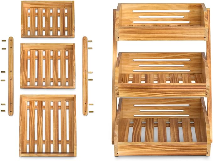 Merysen 3 Tier Wooden Fruit Basket - Image 7