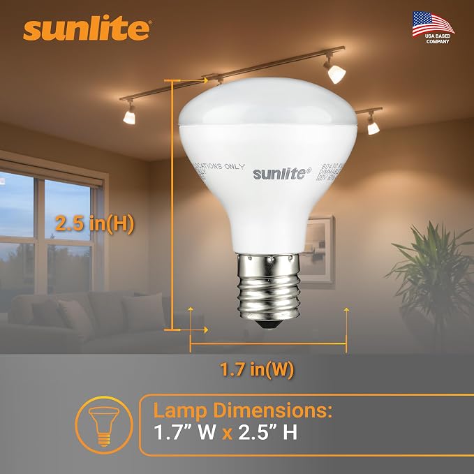 Sunlite LED R14 Mini Flood Light Bulbs, 4 Watts, 280 Lumens, Intermediate Base - Image 3