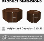 Hexagonal Nesting Coffee Tables Set of 2, Walnut Coffee Table - Image 2