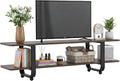 Welnow Walnut TV Stand for 65" TV, Mid Century Modern Entertainment Center by LifeGetsBetterWithWelnow